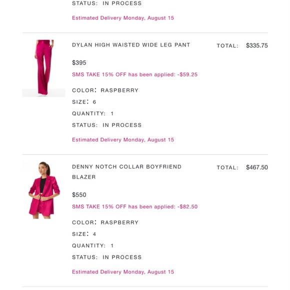 Alice + Olivia Denny Notch Collar Raspberry Pink Boyfriend Blazer Jacket - Picture 3 of 3